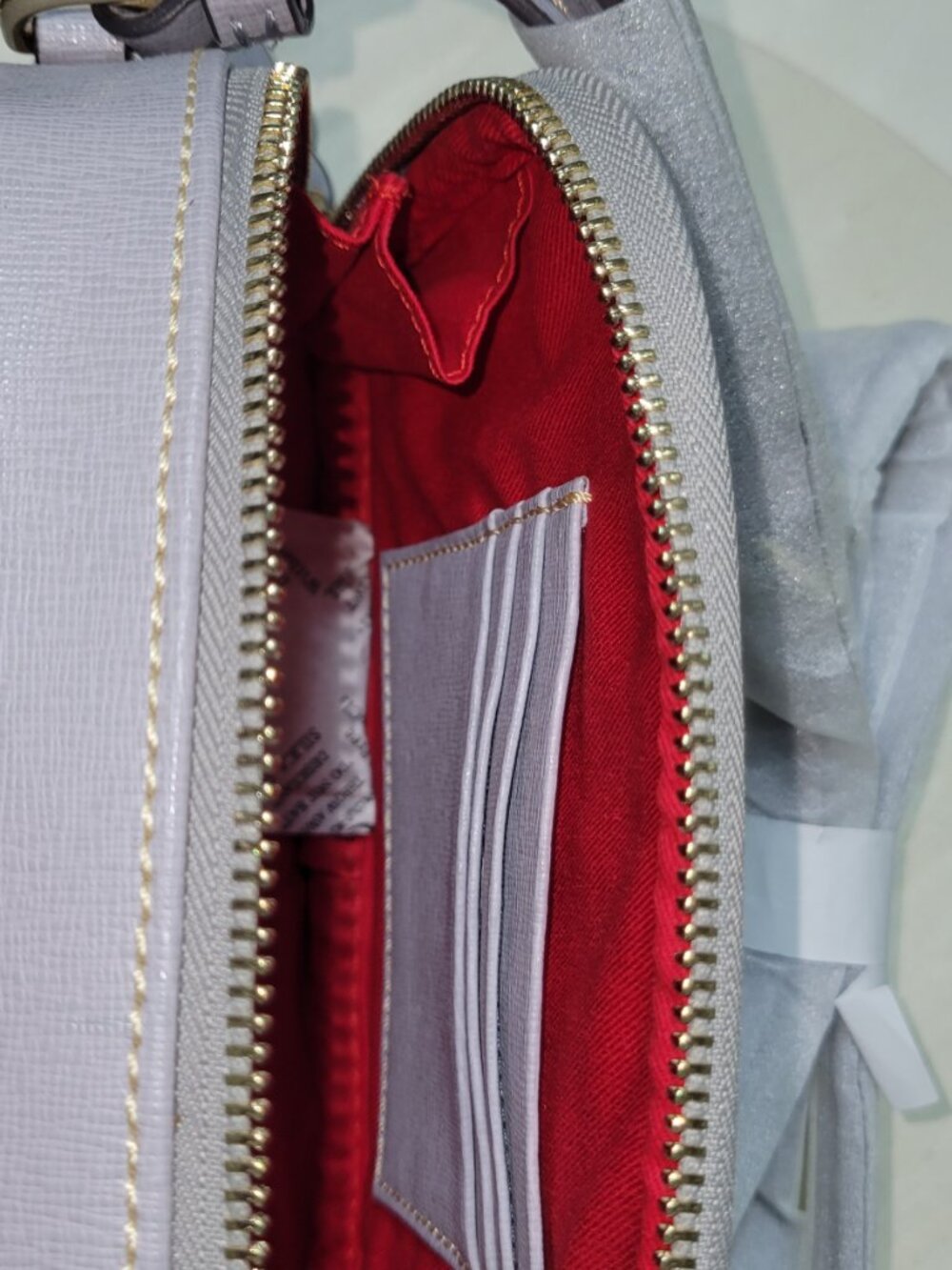 Dooney & Bourke Sawyer Crossbody -Gray Saffiano Leather Crossbody   [Item #HL15] - Picture 9 of 16